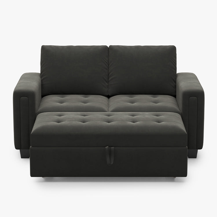 Belffin 4 Seats Modular Velvet Tufted Pull-out Loveseat Sofa