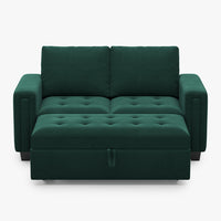 Myrtle-Green-/-Velvet-Pullout-Loveseat