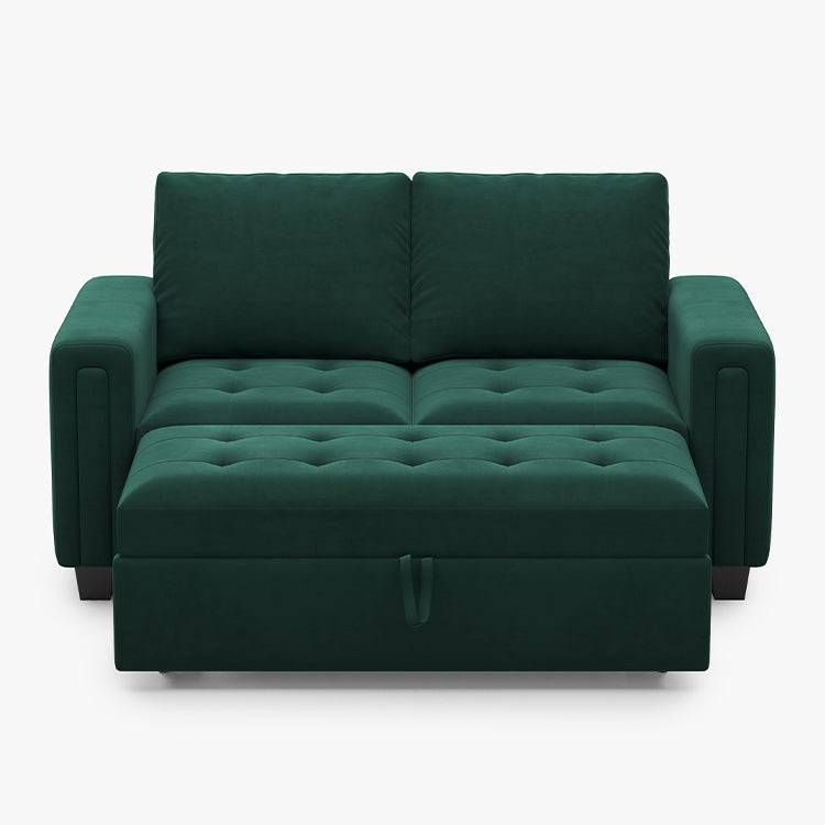 Myrtle-Green-/-Velvet-Pullout-Loveseat