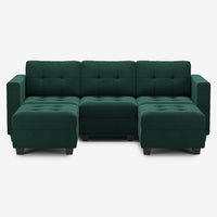 Castleton-Green-/-Velvet-5-Seat-U-Shaped-Open-Sectional