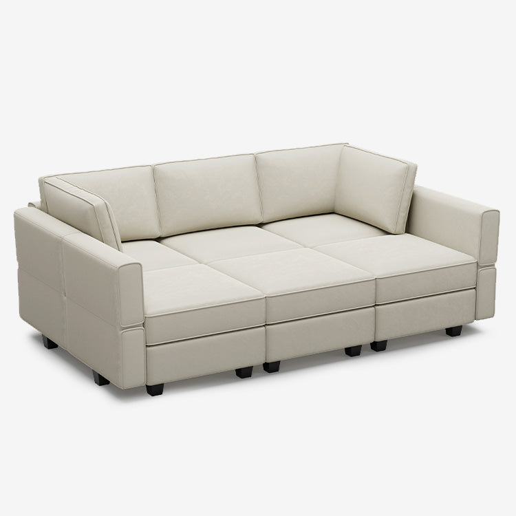 Belffin Modular Sofa - 6 Seats + 7 Sides Velvet Sleeper Sofa With ...