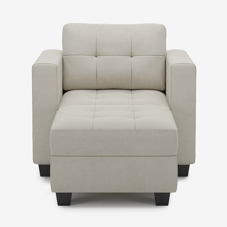 Belffin 2 Seats + 2 Sides Modular Velvet Tufted Sofa with Storage Seat