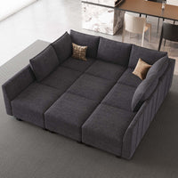 Graphite-Grey-/-Chenille-9-Seat-Pit-Sectional