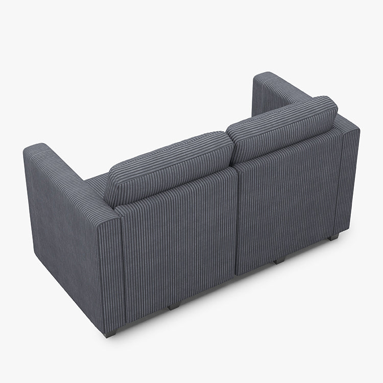 Belffin 2 Seats + 4 Sides Modular Corduroy Loveseat Sofa with Storage Seat