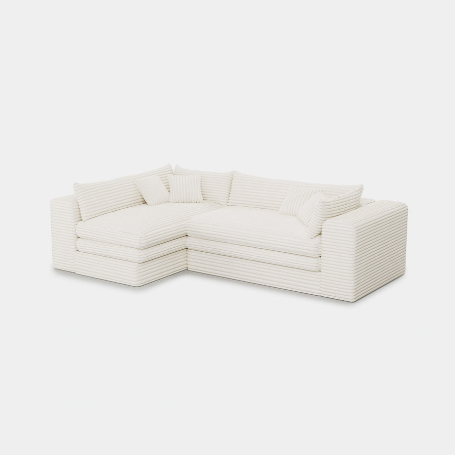 White-Beige-/-Corduroy-4-Seat-L-Shaped-Wide-Sectional