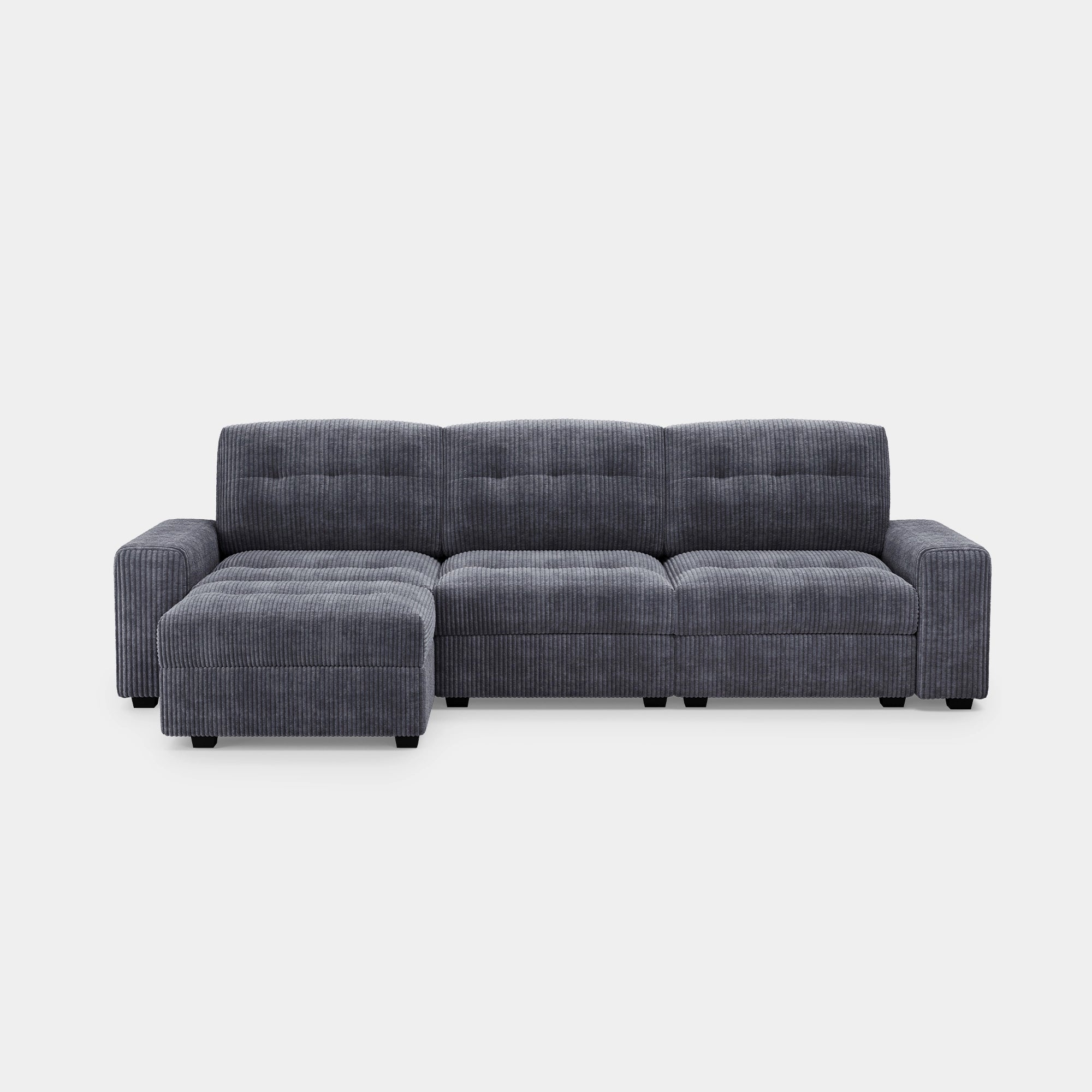 Pewter-Grey-/-Corduroy-3-Seat-Sectional-with-Ottoman