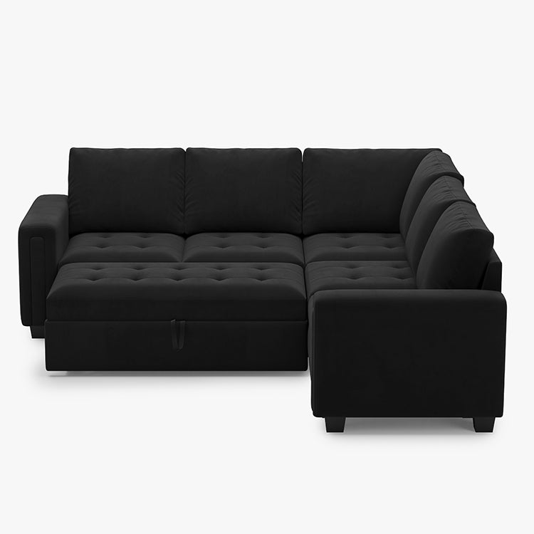 Onyx-Black-/-Velvet-5-Seat-L-Shaped-Pullout-Sectional