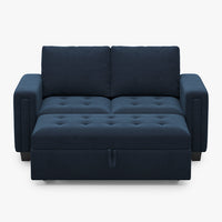 Dark-Blue-/-Velvet-Pullout-Loveseat