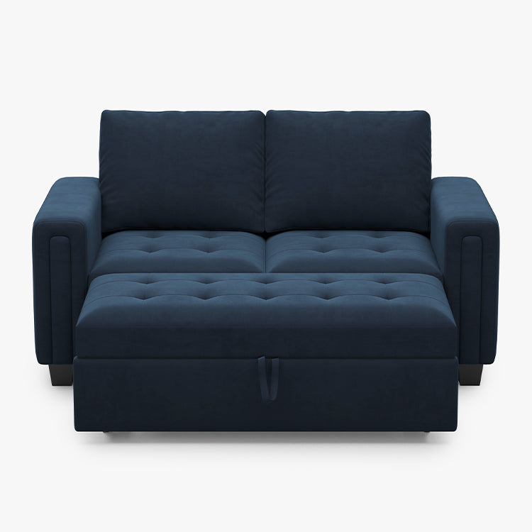 Dark-Blue-/-Velvet-Pullout-Loveseat
