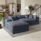 Pewter-Grey-/-Corduroy-Left-L-Shaped-Sectional