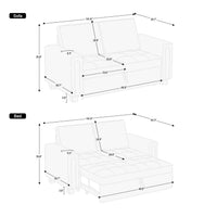 Pullout-Loveseat-dimension