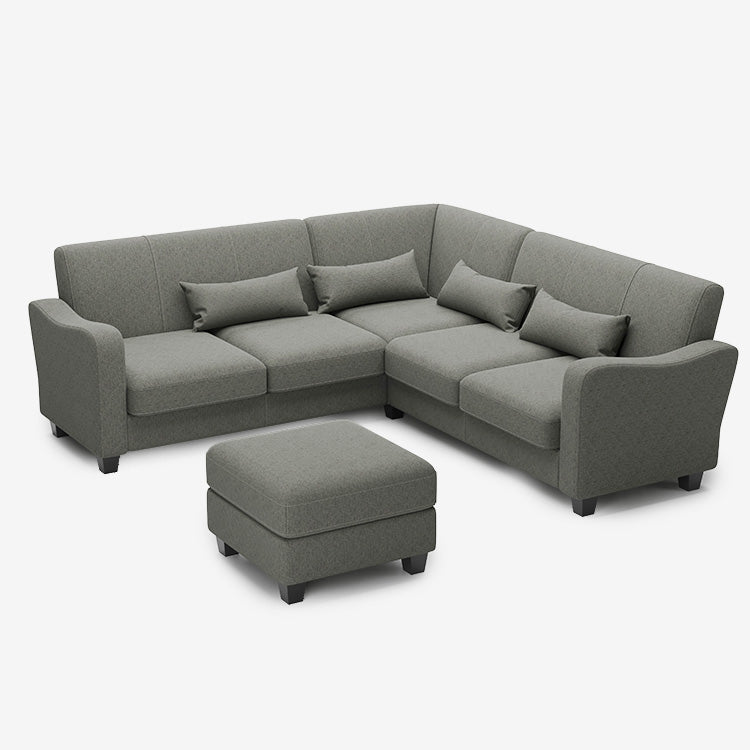 Belffin 5 Seats Sectional Polyester Sofa with Ottoman