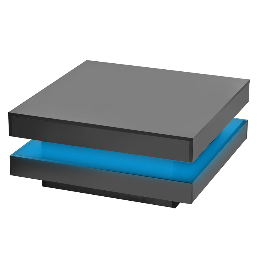 High Gloss Minimalist Design Coffee Table with LED Lights BSN
