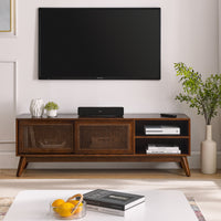 Mid Century Modern Rattan TV Stand BSN