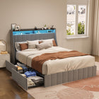 Wings Headboard Designed Queen Size Bed Frame