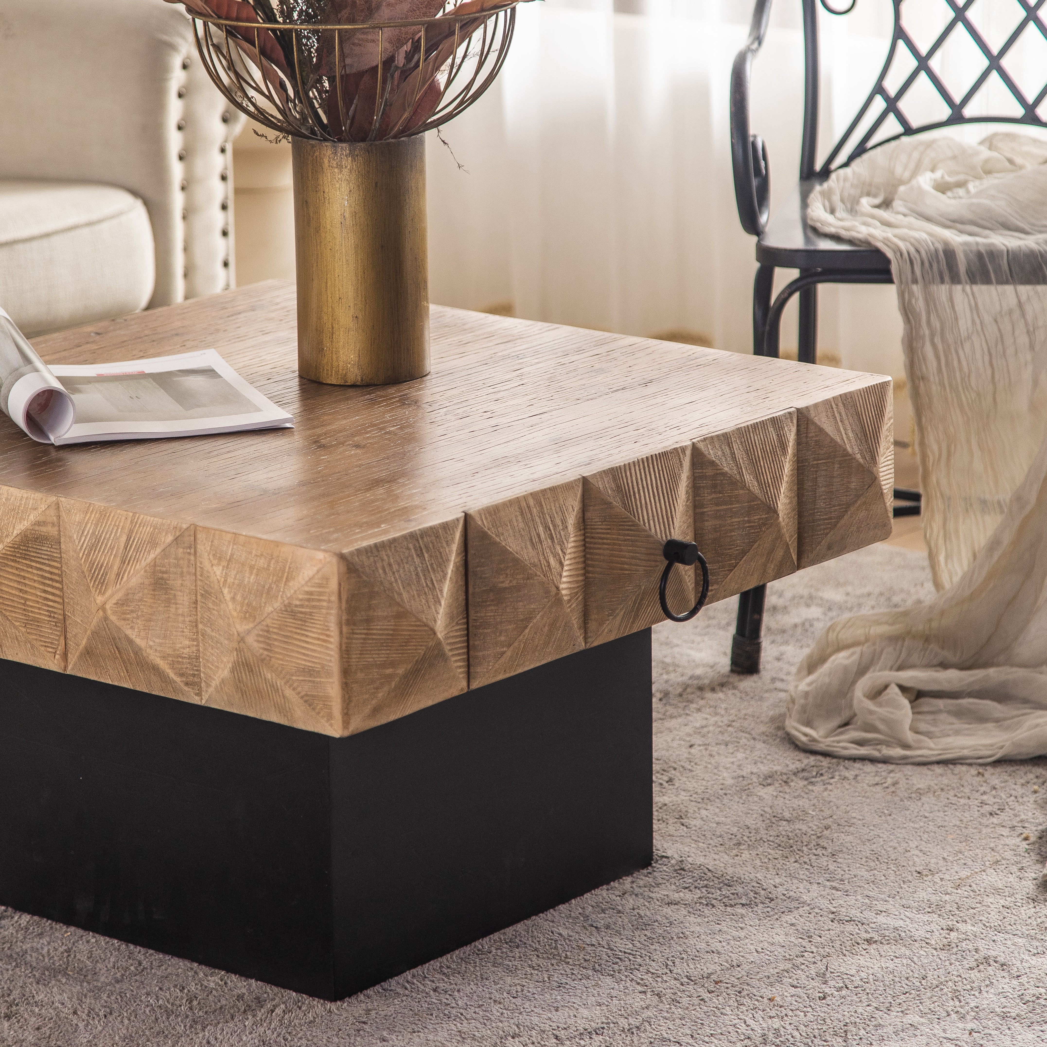 Three-dimensional Embossed Pattern Coffee Table