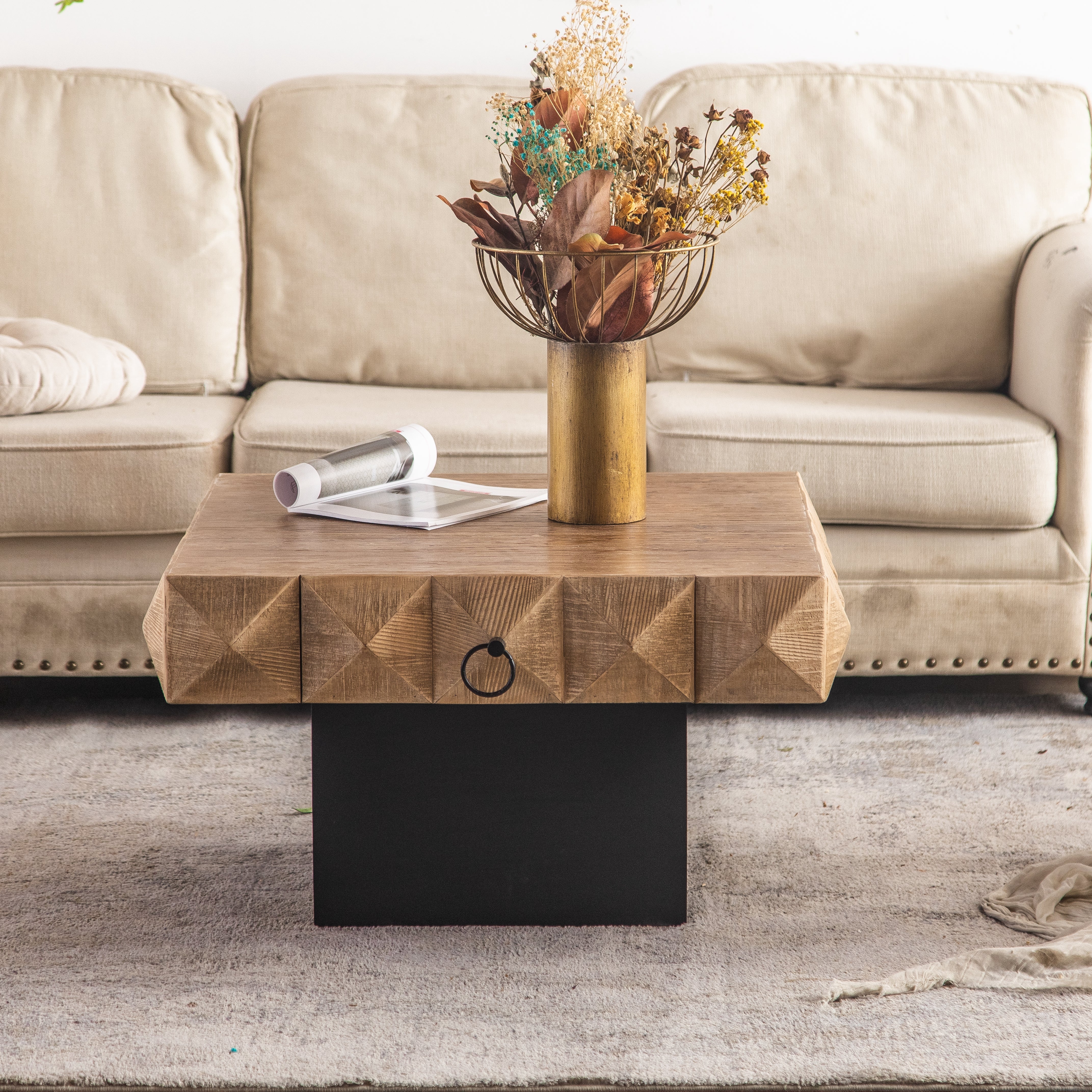 Three-dimensional Embossed Pattern Coffee Table