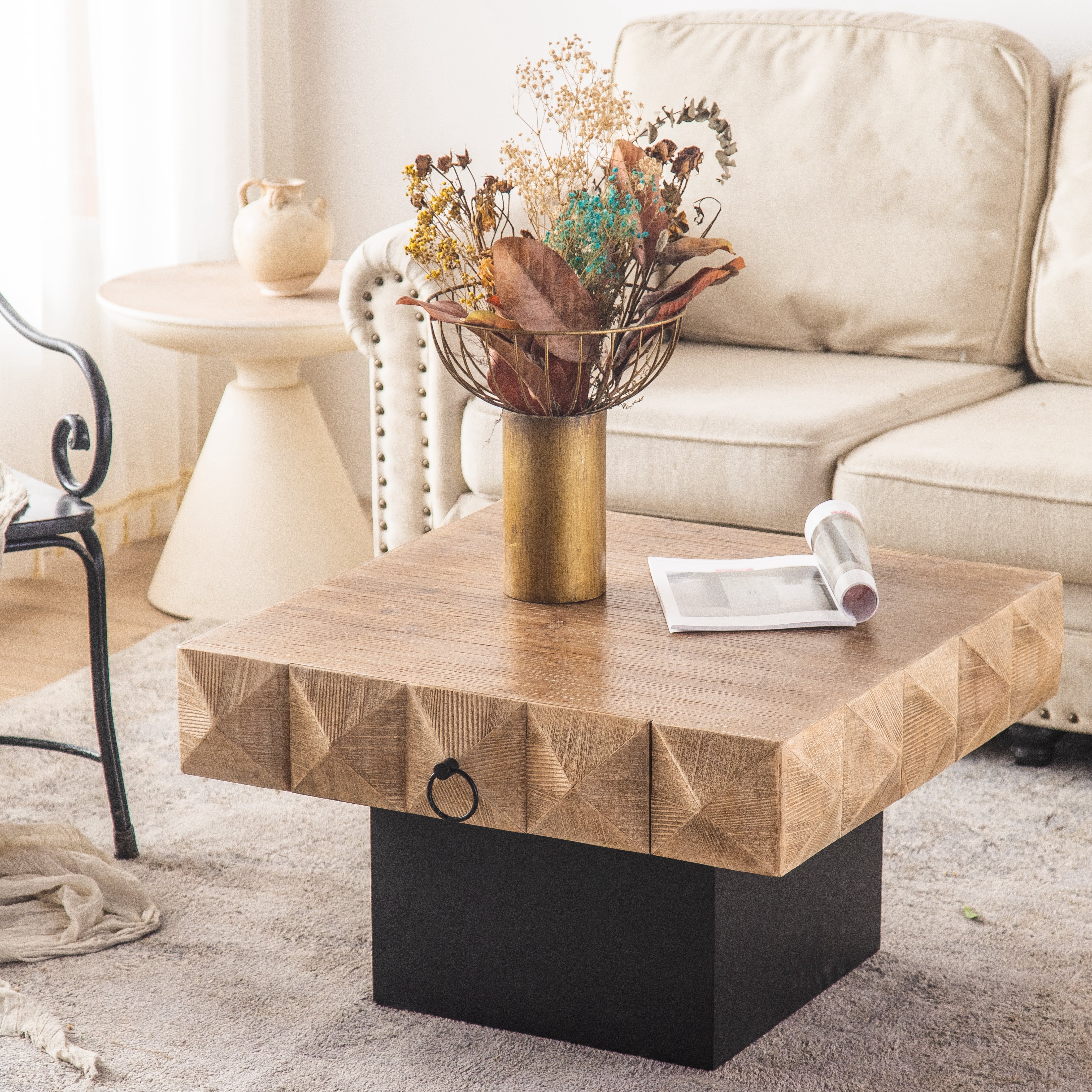 Three-dimensional Embossed Pattern Coffee Table