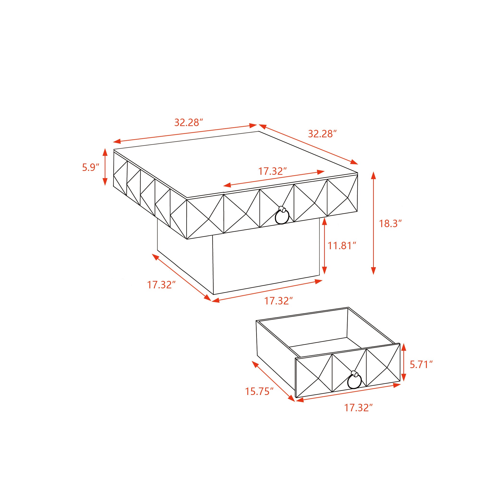 Three-dimensional Embossed Pattern Coffee Table