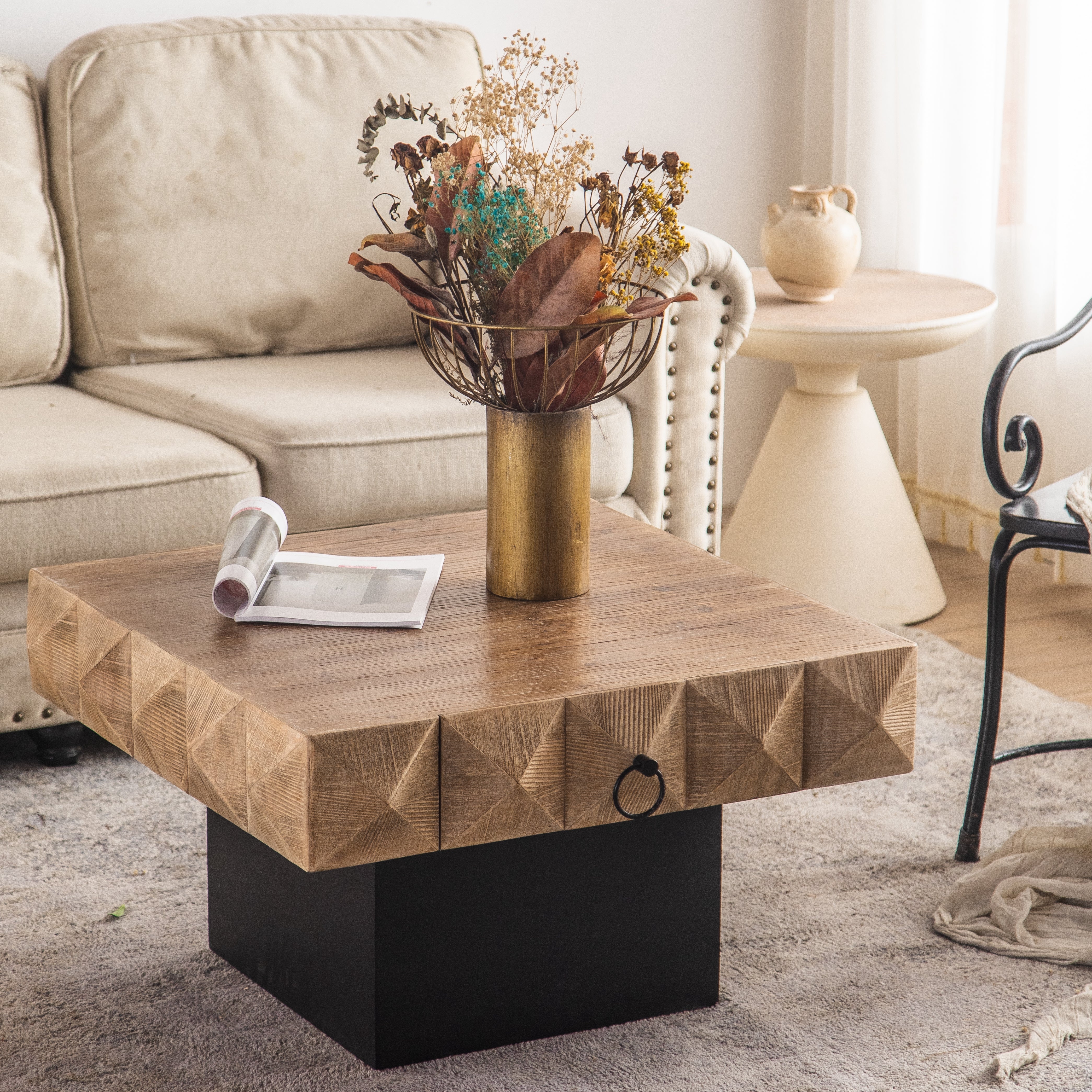 Three-dimensional Embossed Pattern Coffee Table