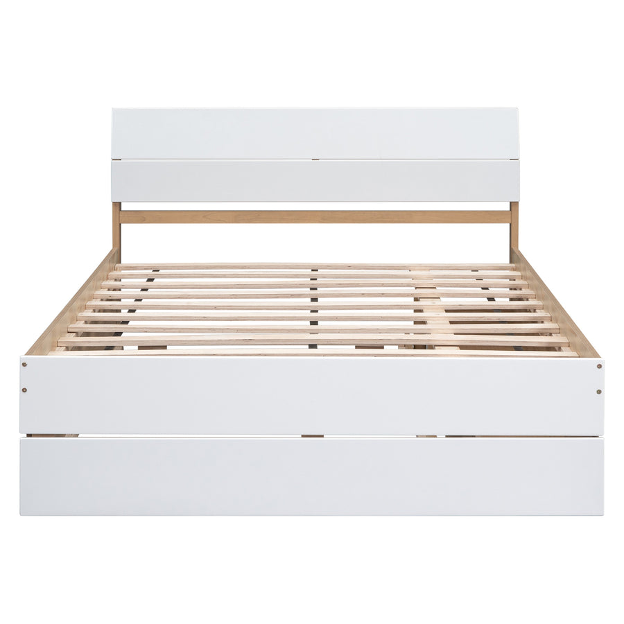 Modern White High Gloss Bed Frame - Full BSN