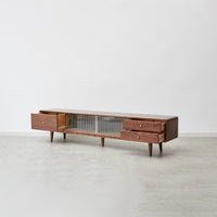Walnut Color Solid Red Oak TV Stand BSN