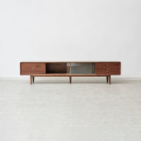 Walnut Color Solid Red Oak TV Stand BSN