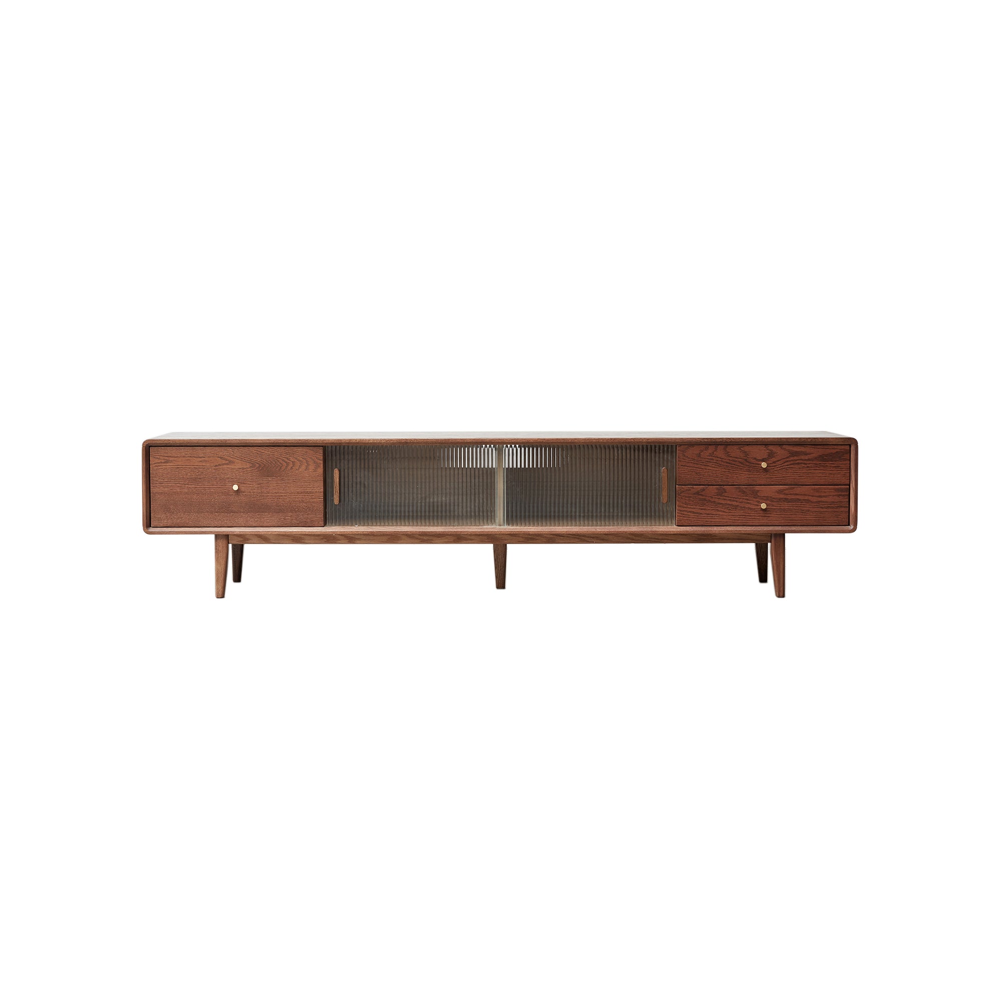 Walnut Color Solid Red Oak TV Stand