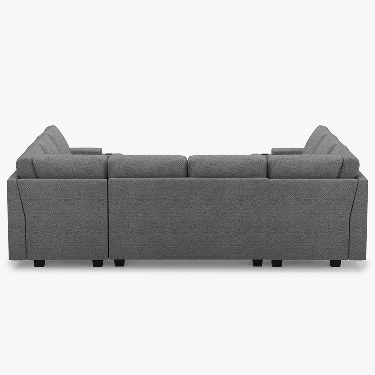 Belffin Modular 8 Seater Modular Chenille Sleeper Sofa