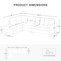 4-Seat-Left-Chaise-Sectional-dimension