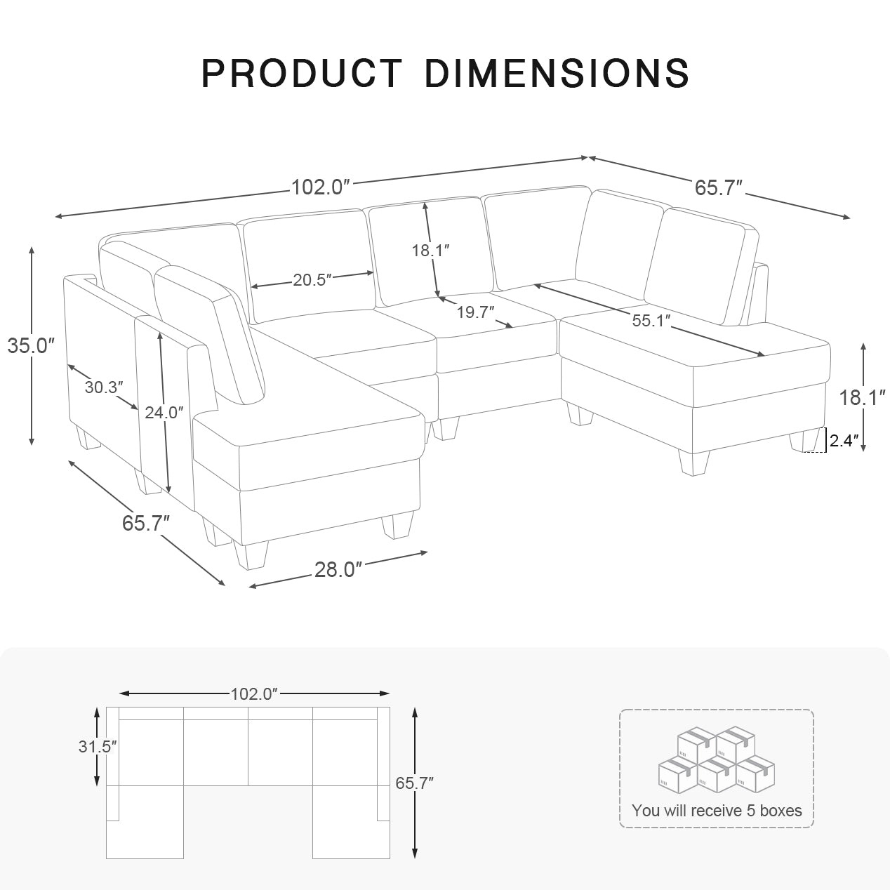 4-seats-u-shaped-sectional-dimension