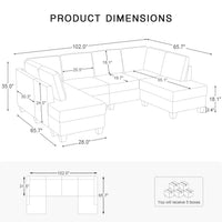 4-Seat-U-Shaped-Double-Chaise-Sectional-dimension