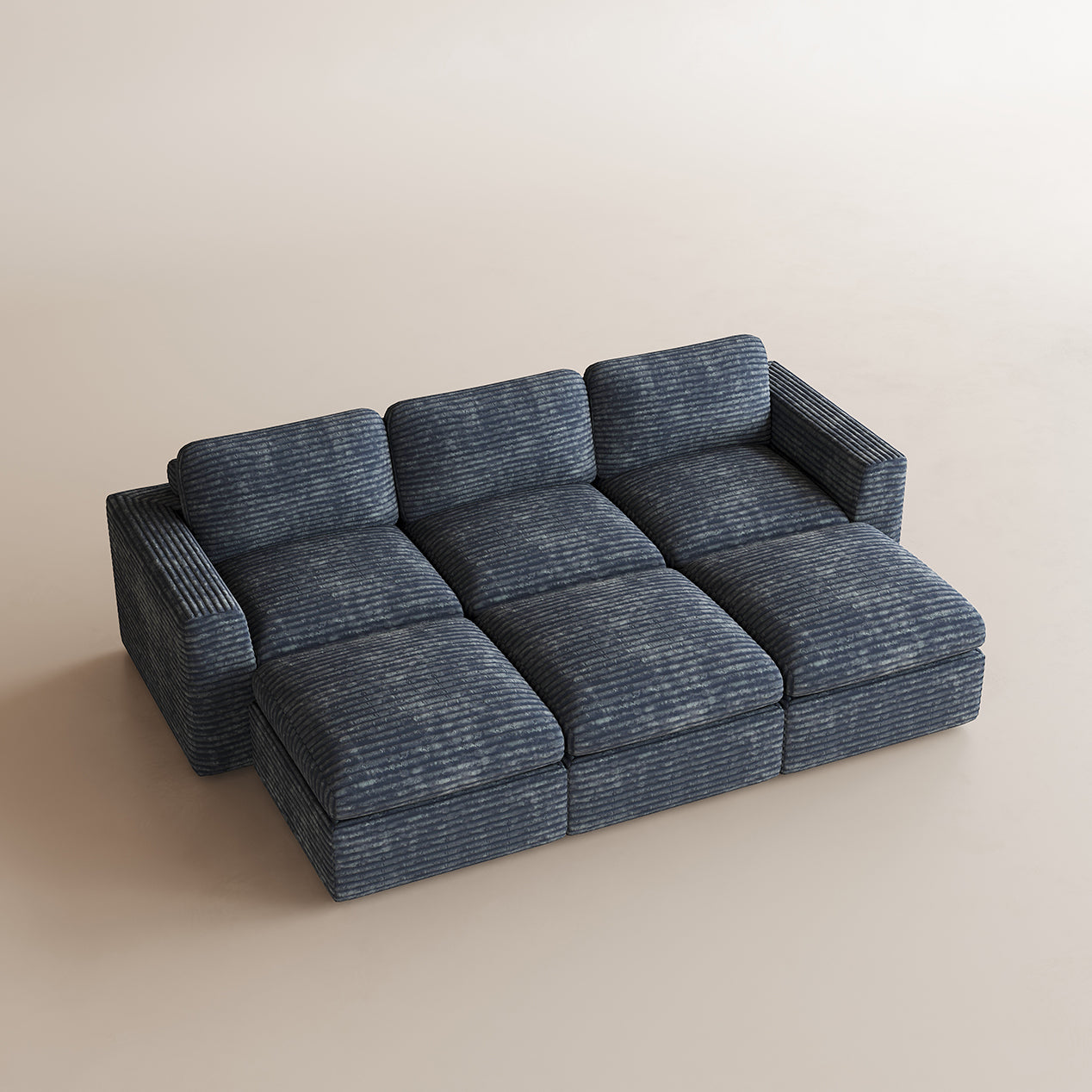 Corduroy-Pewter-Grey-6-Seats-Sleeper-Sectional