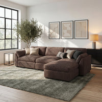 Mink-Brown-/-Corduroy-4-Seat-L-Shaped-Sectional
