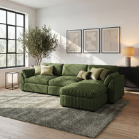 Olivewood-Green-/-Corduroy-4-Seat-L-Shaped-Sectional