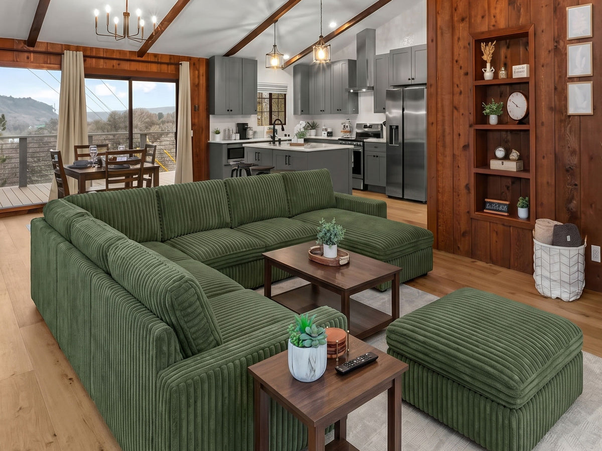 Belffin-Thara-olivewood-green-modular-sectional-sofa-with-matching-ottoman