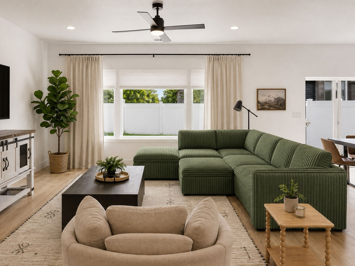 Belffin-olive-green-corduroy-modular-sectional-sofa