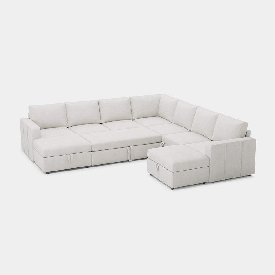 Misty-White-/-Chenille-9-Seat-U-Shaped-Pullout-Sectional