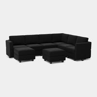 Midnight-Black-/-Velvet-8-Seat-U-Shaped-Sectional