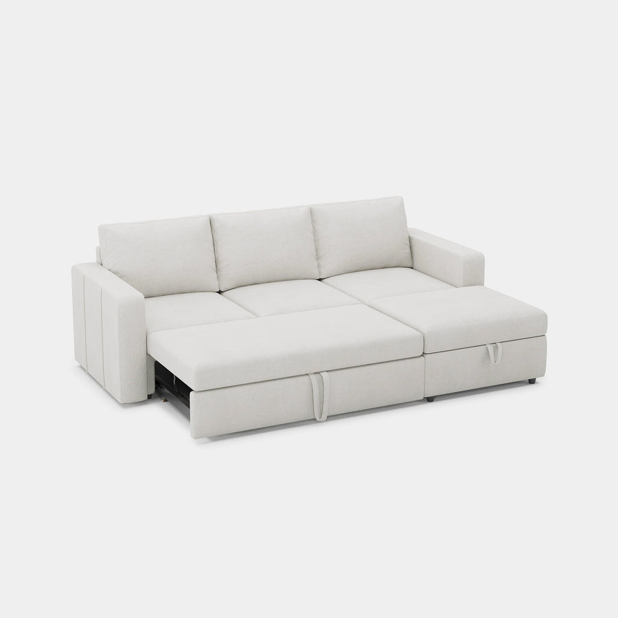 Misty-White-/-Chenille-4-Seat-L-Shaped-Pullout-Sectional