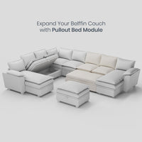Misty-White-/-Chenille-Module-Pullout-Loveseat