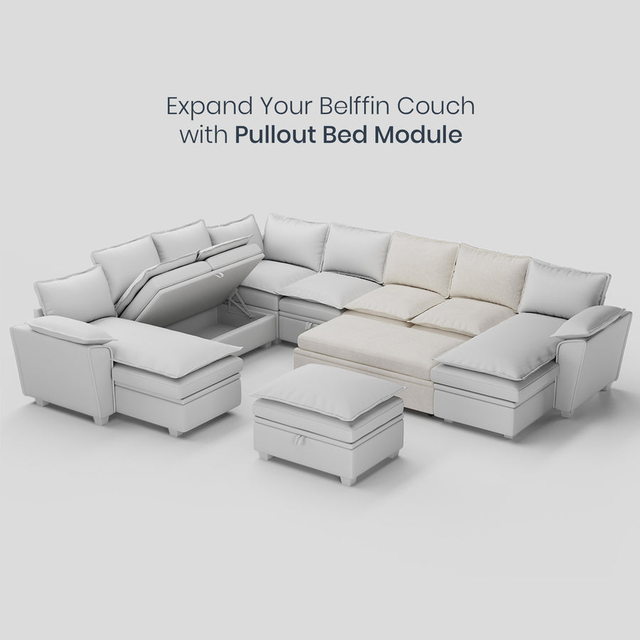 Misty-White-/-Chenille-Module-Pullout-Loveseat