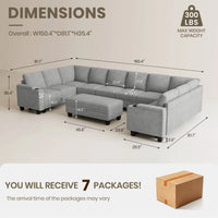 Silver-Grey-/-Chenille-11-Seat-U-Shaped-Sectional-dimension