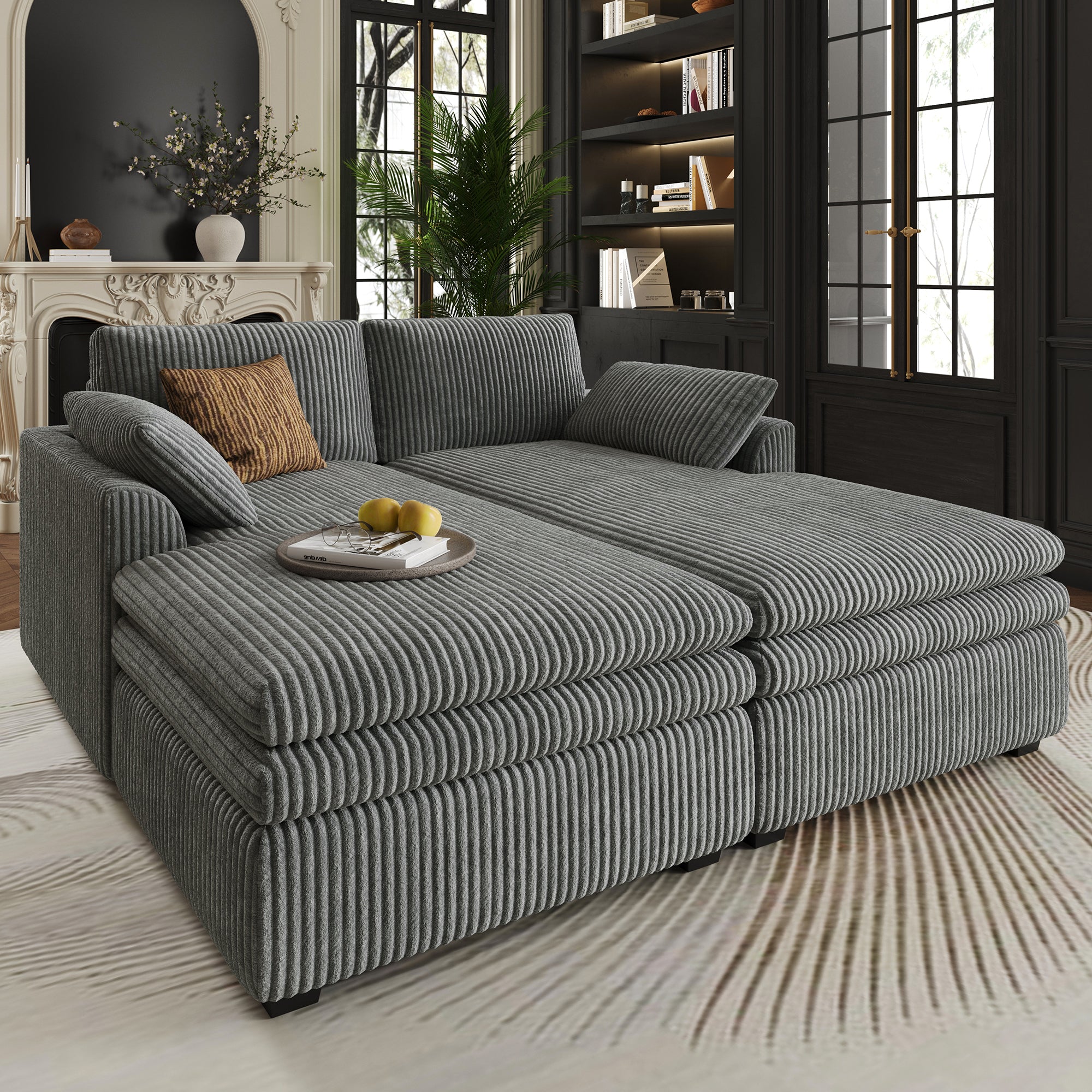 Vayla Oversized Cloud Double Chaise Sofa Sleeper Loveseat