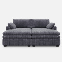 Pewter-Grey-/-Corduroy-Double-Chaise-Loveseat