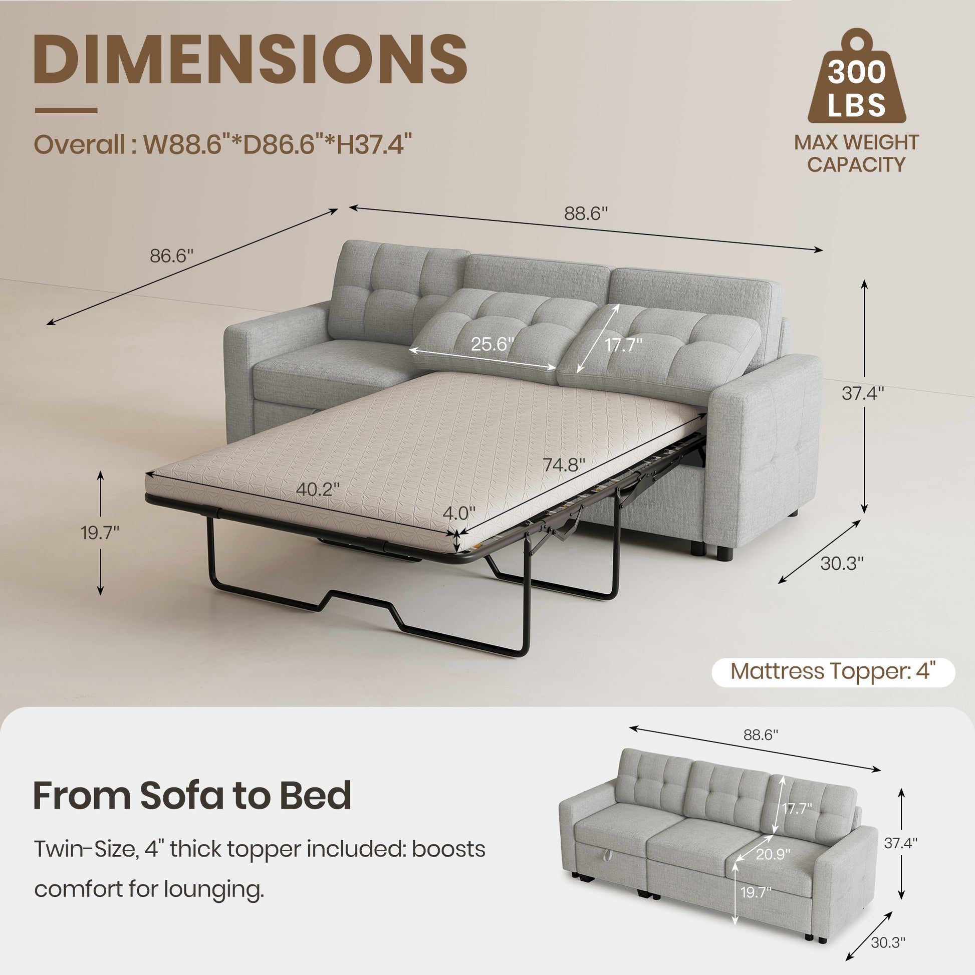 Cloud-Grey-/-Chenille-3-Seat-Pullout-Sofa-dimension