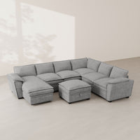 Cloud-Grey-/-Chenille-7-Seat-U-Shaped-Sectional-with-Reversible-Chaise