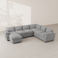 Cloud-Grey-/-Chenille-6-Seat-U-Shaped-Sectional-with-Reversible-Chaise