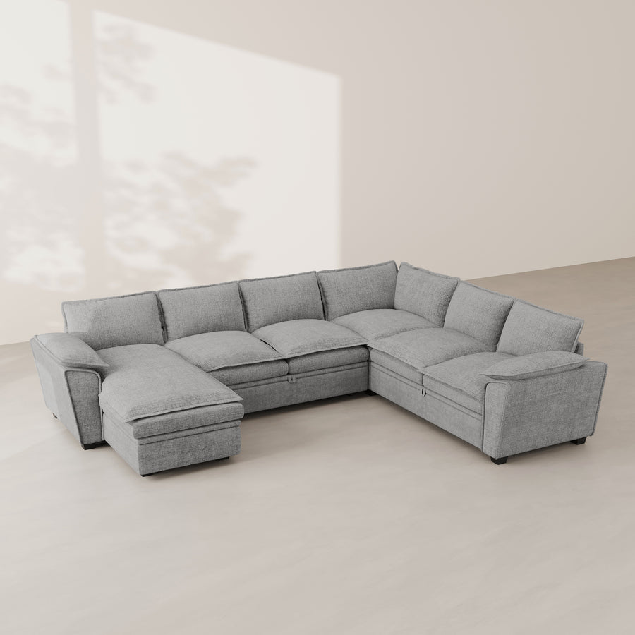 Cloud-Grey-/-Chenille-6-Seat-U-Shaped-Sectional-with-Reversible-Chaise