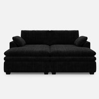 Obsidian-Black-/-Corduroy-Double-Chaise-Loveseat